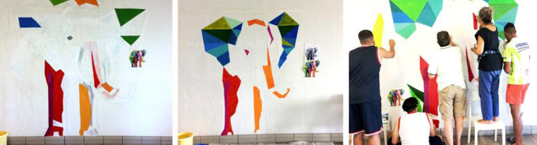 preparazione del murales