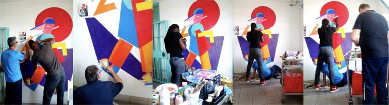 preparazione del murales